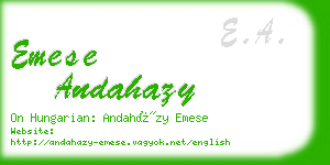 emese andahazy business card